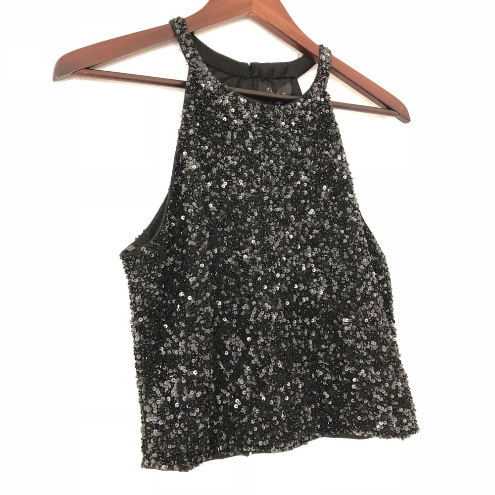 Parker Black  “Grenada” Sequin Crop Top